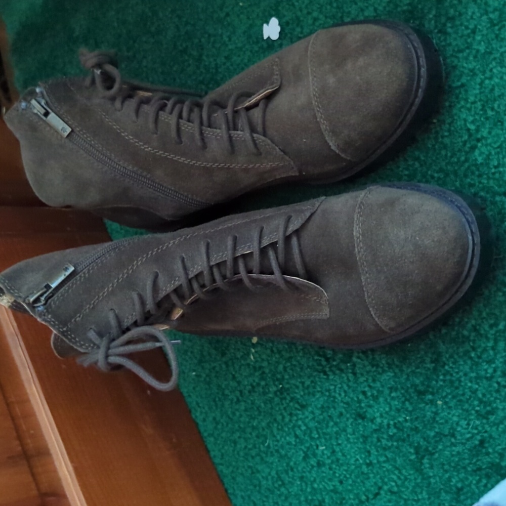 Lucky Brand Suede Boots With Side Zipper